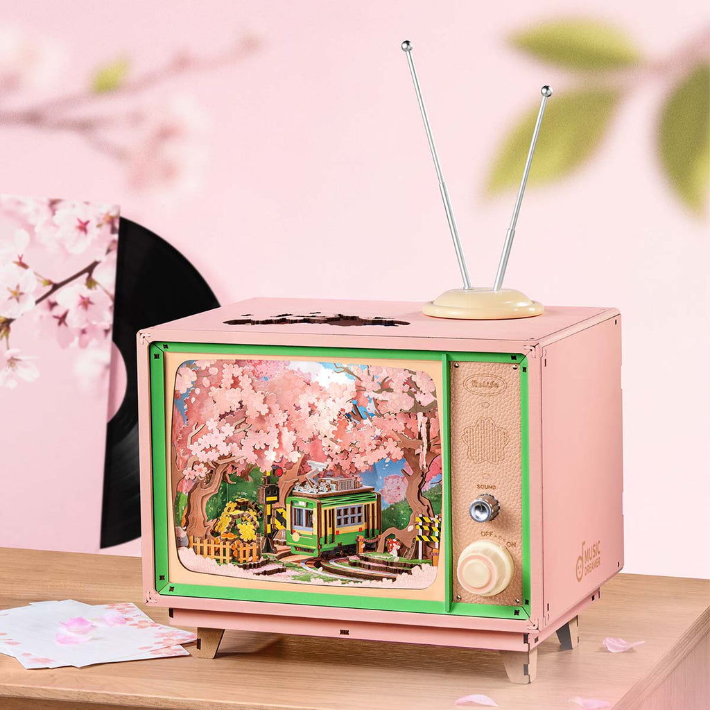 Cherry Blossom Train Music Box | 3D Puzzle