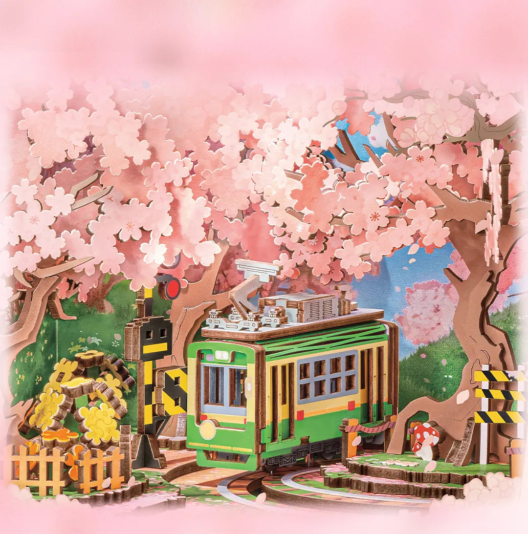 Cherry Blossom Train Music Box | 3D Puzzle