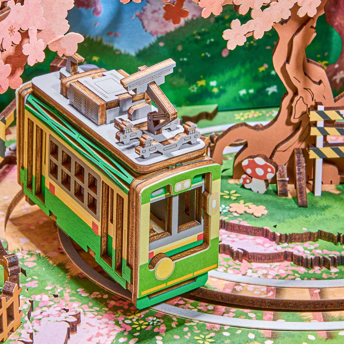 Cherry Blossom Train Music Box | 3D Puzzle