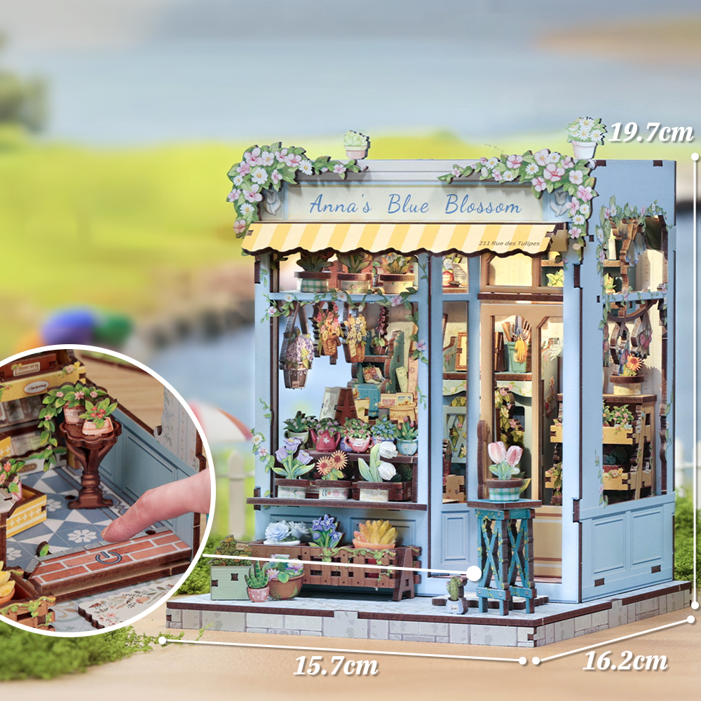 Anna’s Blue Flower Shop | Miniature House DIY